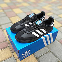 Чоловічі кросівки чорні весна з білим Adidas Samba. Чорні з білим кеди весна літо чоловічі Адідас Самба, фото 7