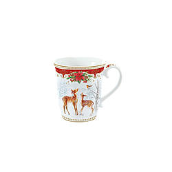 Новорічна чашка фарфорова Різдвяна мелодія олені 275 мл