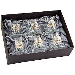 Набір для віскі Полювання Boss Crystal, 6 келихів, платина, срібло, золото, кришталь