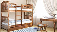 Ліжко дитяче двоярусне ''Максим'' з натуральної деревини