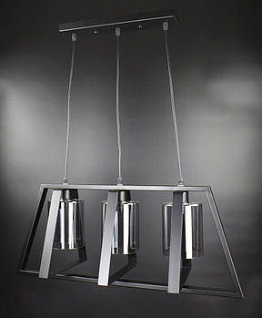 Люстра стельова підвісна в стилі LOFT (лофт) 11806/3-gr Чорний 40-120х30х75 см.