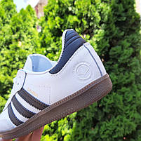 Жіночі кросівки весна осінь білі з чорним Adidas Samba. Взуття жіноче шкіряне біле з чорним Адідас Самба, фото 6