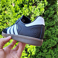 Жіночі кросівки весна осінь чорний з білим Adidas Samba. Взуття жіноче шкіряне чорне з білим Адідас Самба, фото 10
