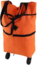 Сумка на колесах господарська, Сумка-трансформер на колесах 2в1, Жіноча сумка-валіза Жовтогаряча, фото 2