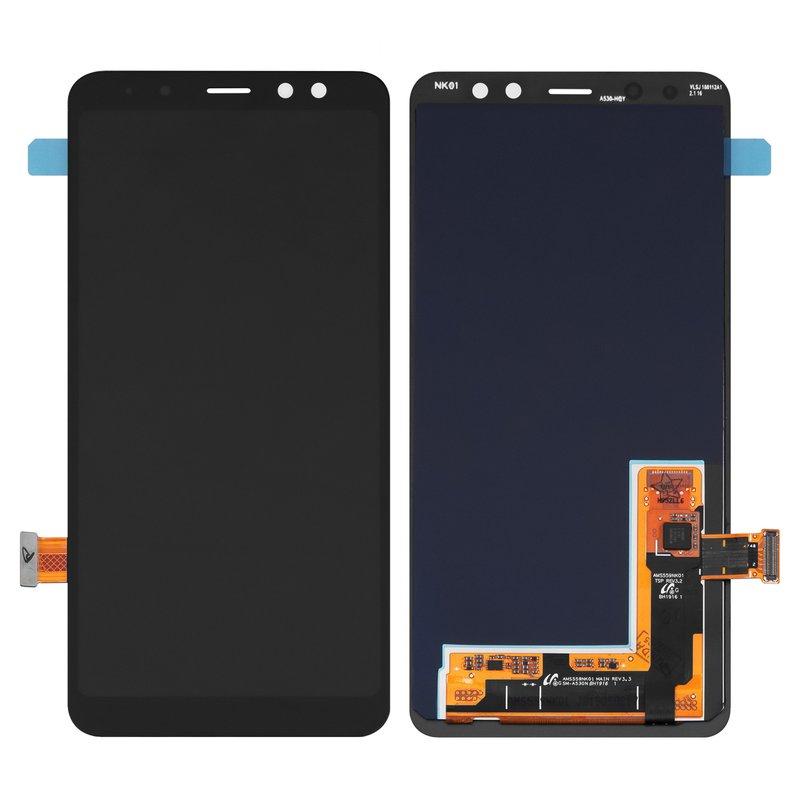 Дисплей для Samsung A530 Galaxy A8 (2018), чорний, без рамки, Оригінал (переклеєне скло), фото 1