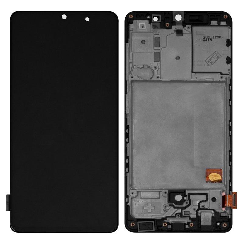 Дисплей для Samsung A415 Galaxy A41, чорний, з рамкою, Оригінал (переклеєне скло), фото 1