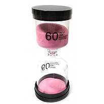 Годинник пісочний 60 хв рожевий пісок (13х5, 5х5, 5 см) (Арт.32073)