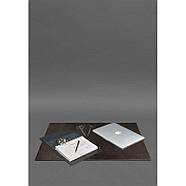 Накладка на стіл керівника - Шкіряний бювар 1.0 Темно-коричневий Crazy Horse, фото 2