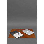Накладка на стіл керівника - Шкіряний бювар 1.0 Світло-коричневий Crazy Horse, фото 2