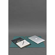 Накладка на стіл керівника - Шкіряний бювар 1.0 Зелений, фото 2