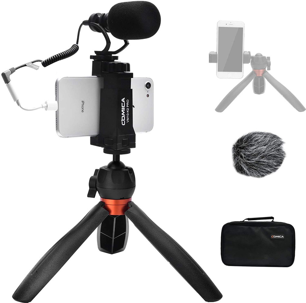 Comica Smartphone Vlogging Kit, CVM-VM10-K2 PRO Shotgun Microphone з тримачем телефона штатива