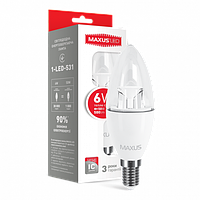 LED лампа Maxus C37 6W яскраве світло E14 (1-LED-532)