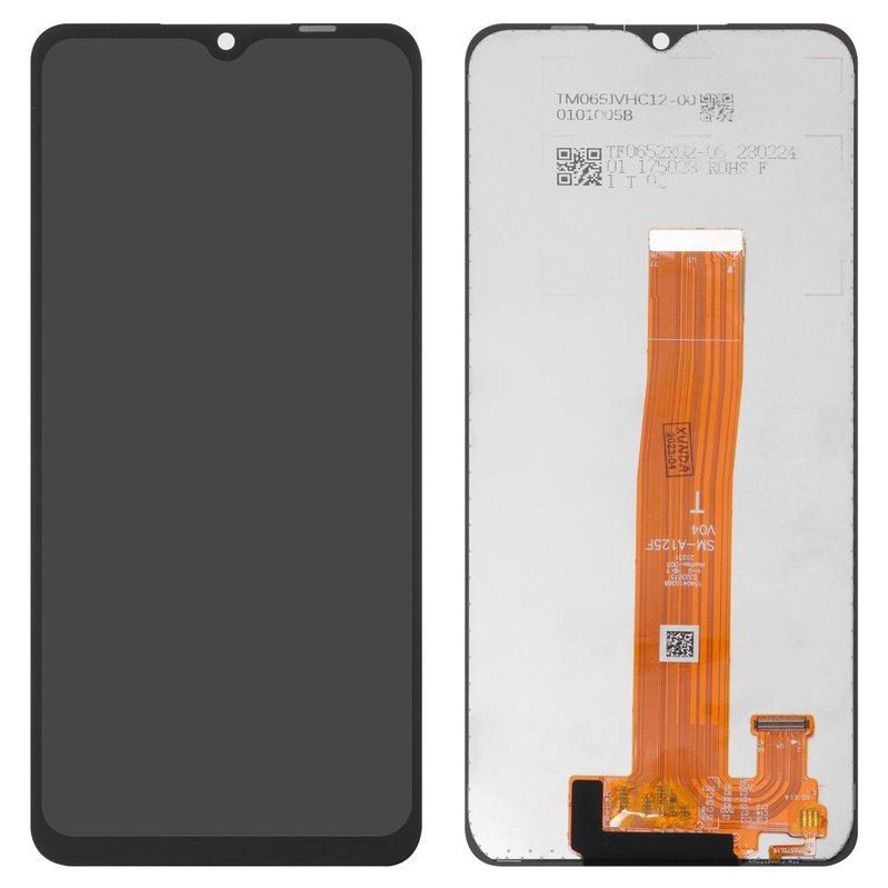 Дисплей для Samsung A125F Galaxy A12, чорний, без рамки, Оригінал (переклеєне скло), A125F V04 1540410367, фото 1