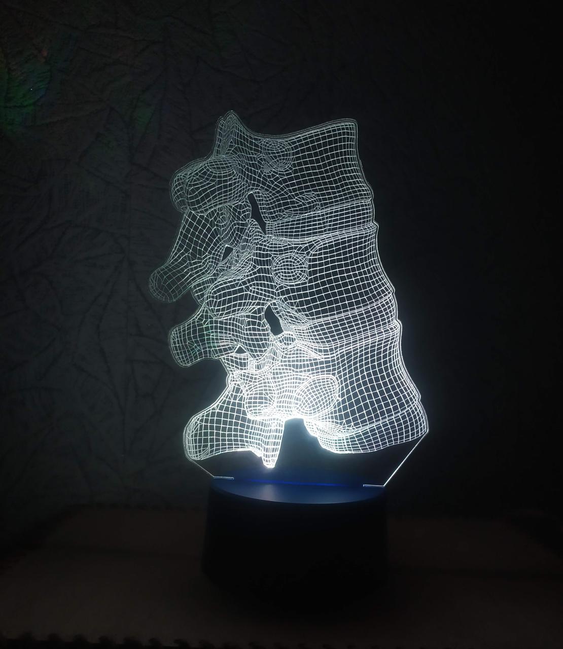 3d-світильник Хребет людини, 3д-нічник, кілька підсвіток (на bluetooth), подарунок для рожна, фото 1