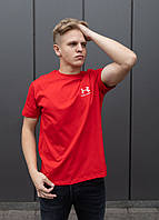 Футболка мужская Under Armour хлопковая красная, спортивная молодежная футболка S