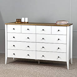 Дерев'яний комод "Хюгге" на 10 шухлядок з дерева клен