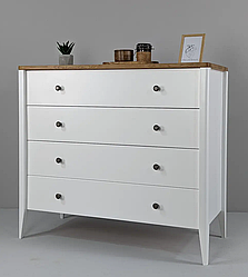 Комод з дерева "Хюгге" у скандинавському стилі з дубовою стільницею