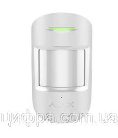 Датчик руху з мікрохвильовим сенсором Ajax MotionProtect S Plus білий, фото 1