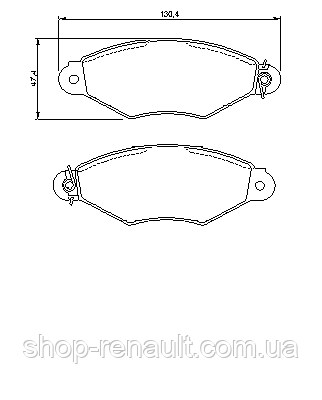 Колодки гальмівні передні Kangoo Bosch 0 986 424 455