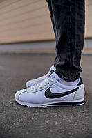 Мужские легкие демисезонные кроссовки Nike Cortez White Black пенка, кожа кортез 41