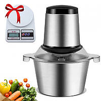 Блендер измельчитель MIXER STAINLESS COOKING + Подарок кухонные весы Domotec MS 400 / Мини комбайн, 800 Вт