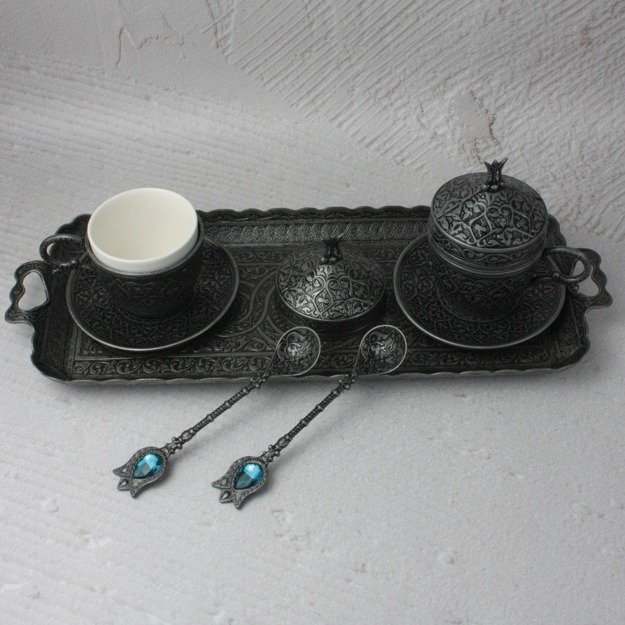 Турецкий набор #138 для подачи кофе - чашки 110 мл демитас, на подносе ...