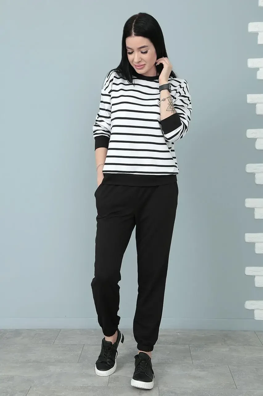 Жіночий костюм на осінь для прогулянок чорний норма та батал