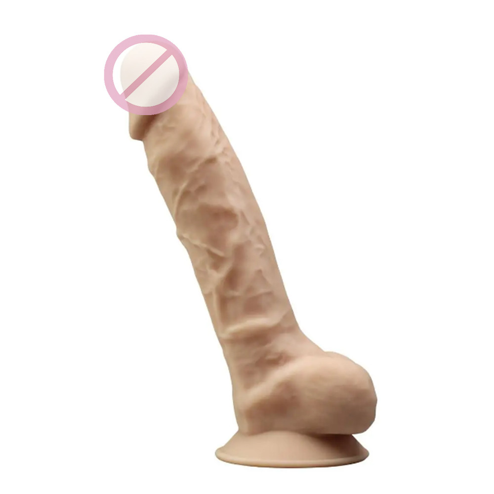 Фалоїмітатор реалістичний із мошокою з вібрацією SilexD Vetus Vibro Flesh (MODEL 1 size 8in)