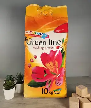 Порошок для прання кольорового у пакеті GREEN LINE 10 кг