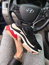 Жіночі кросівки Balenciaga Triple S Trainers Black/White/Red 490672W06E11000, фото 3