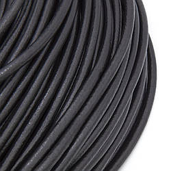 Шнур шкіряний 5 мм 1 м Чорний