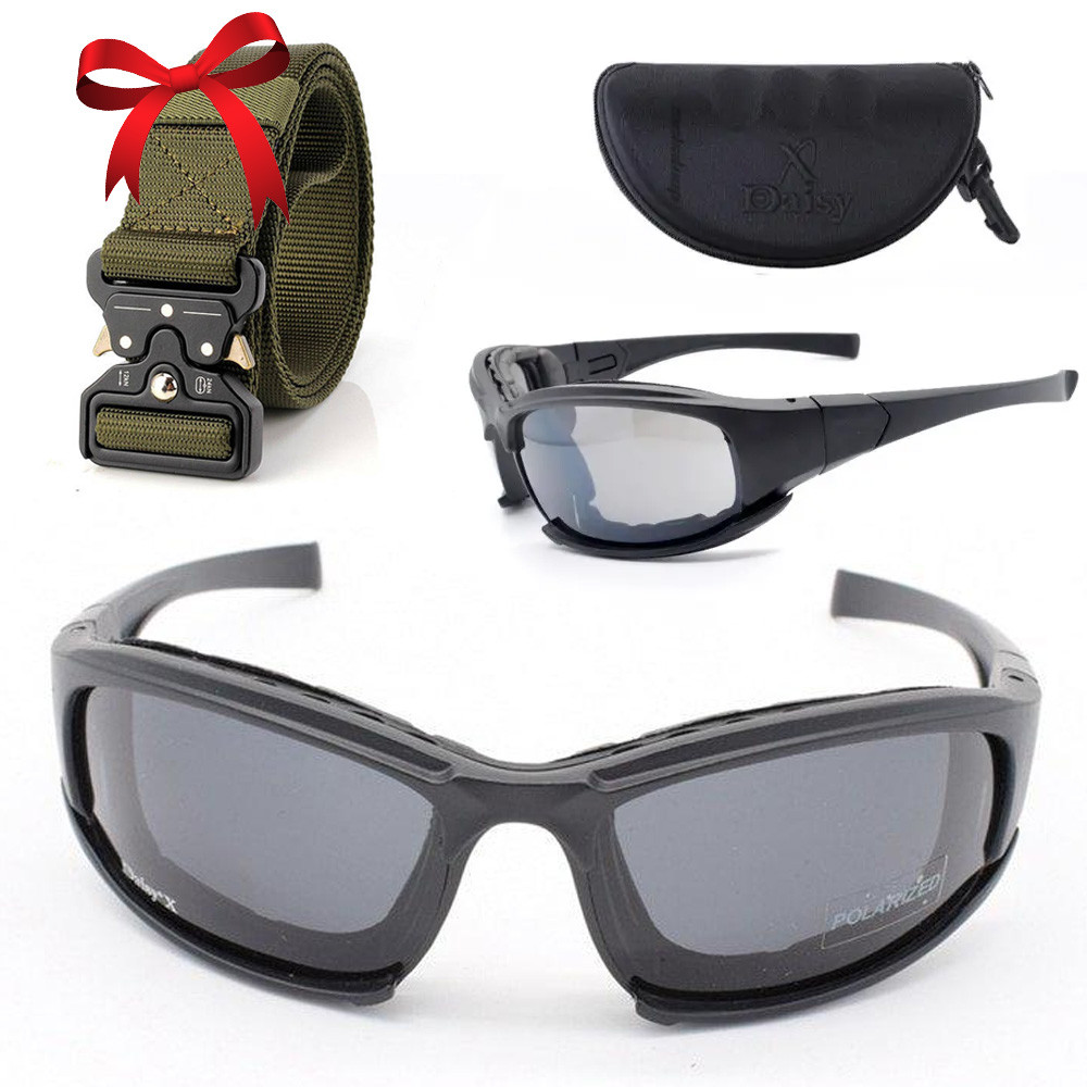 Окуляри тактичні Daisy X зі змінними лінзами + Подарунок Ремінь Tactical Belt 145 см