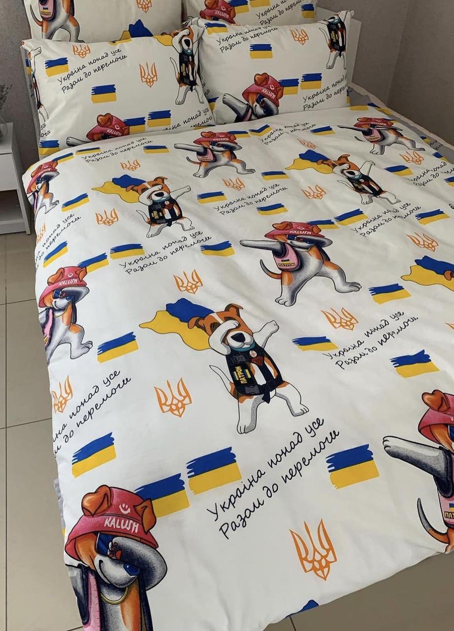 Постільна білизна полуторна Бязь Пес Патрон білий