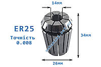 Цанга АА ER25, точность 0.008 - для хвостовика 14 мм