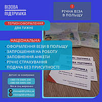 Віза в Польщу. Студентська та робоча віза. Річна віза. Запрошення. Подача без присутності.