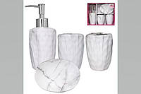 Набор аксессуаров для ванной комнаты 4 пр S&T Мрамор 888-06-022