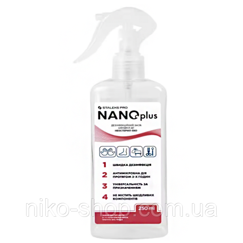 Універсальний засіб для швидкої дезінфекції NANOplus STALEKS PRO 250 мл, фото 1