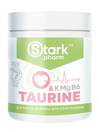 Taurine & KMgB6 Stark Pharm 200 g (таурин, магній, вітамін B6), фото 1