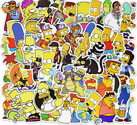 Набор виниловых наклеек стикеров (наклеек) Симпсоны\ Simpsons Стикербомбинг на авто телефон ноутбук