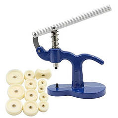 Прес для закривання кришок та скла годинника струбцина 12 насадок (N019285)