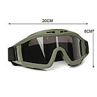 Тактичні окуляри з 3 лінзами + Подарунок Ремінь Tactical Belt 145 см, фото 9