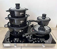 Набор посуды с гранитным антипригарным покрытием Higher Kitchen НК-316 из 12 предметов