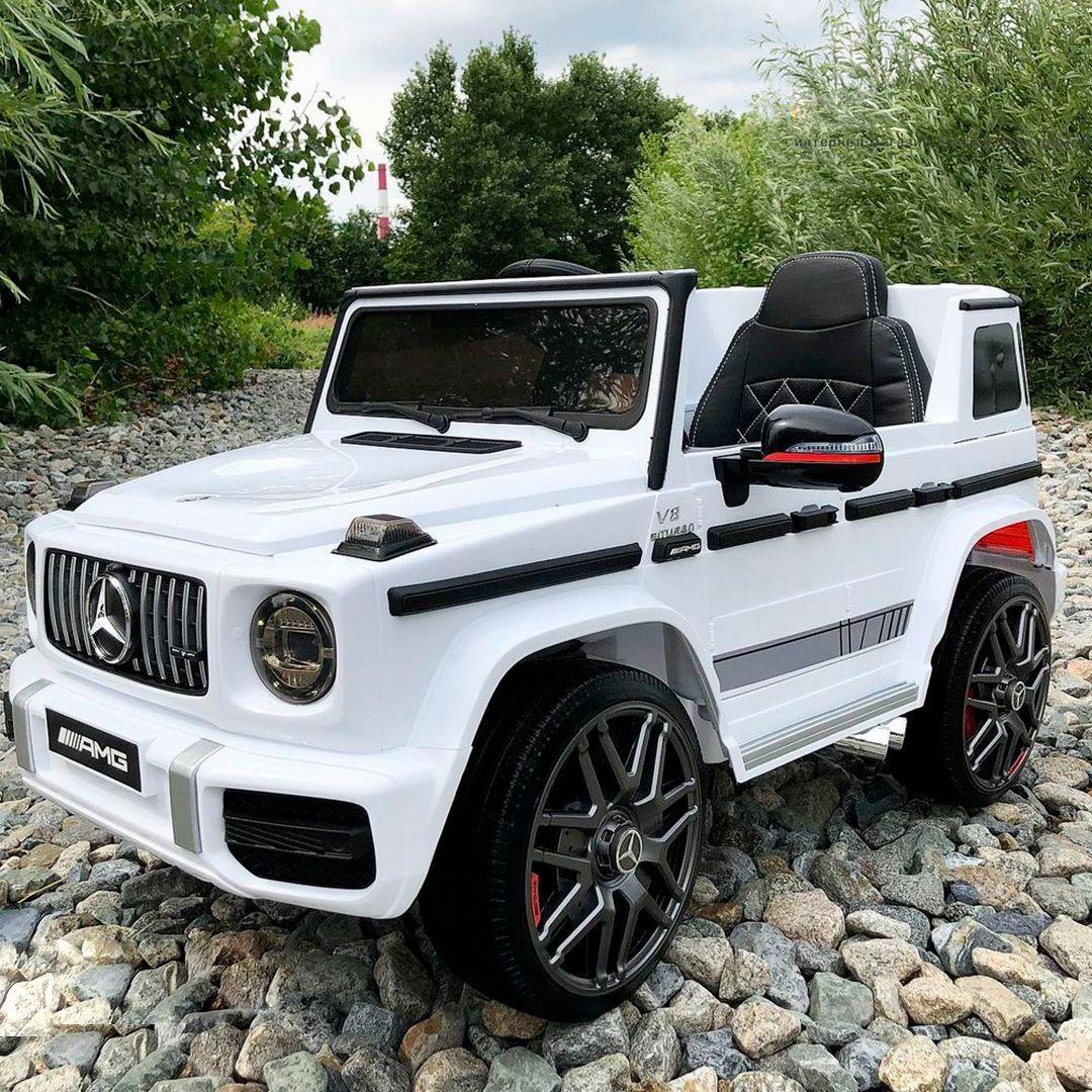 Дитячий електромобіль джип Mercedes G63 AMG білий гелик, фото 1
