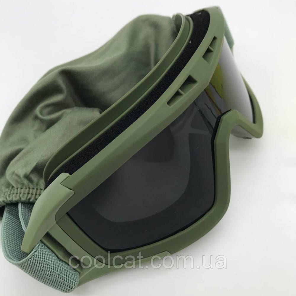 Тактические противоударные очки, 3 сменные линзы + Подарок Ремень Tactical Belt 145 см - фото 8 - id-p1890445865