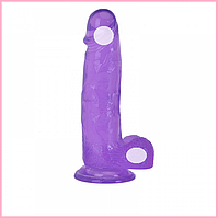 Фалоімітатор з мошонкою 17 см, Ділдо силіконової на присосці, Стимулятор вагінальний, Інтимні іграшки