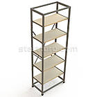 Стелаж MOE L700 W400 H1900 (5 полиць). Стійка торгова металева на роликах для речей, фото 5