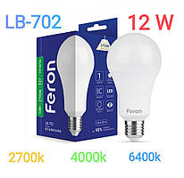 Світлодіодна лампа Feron LB-702 А60 230v 12 W E27 4000 K (аналог 120 W лампи розжарювання)