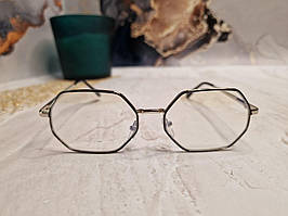 Стильні іміджеві окуляри унісекс в металевій оправі, Чорні