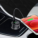 Автомобільний зарядний пристрій Hoco Z42 Display USB 20w, Type-C, 3.0A, фото 6