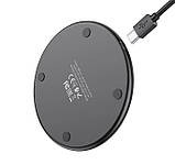 Безпровідна зарядка підставка Hoco CW6 Pro на 15W Type-C, 2A чорна, фото 6